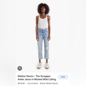 MOTHER “the Scrapper ankle” distressed denim jeans - wash: wild wicked calling
